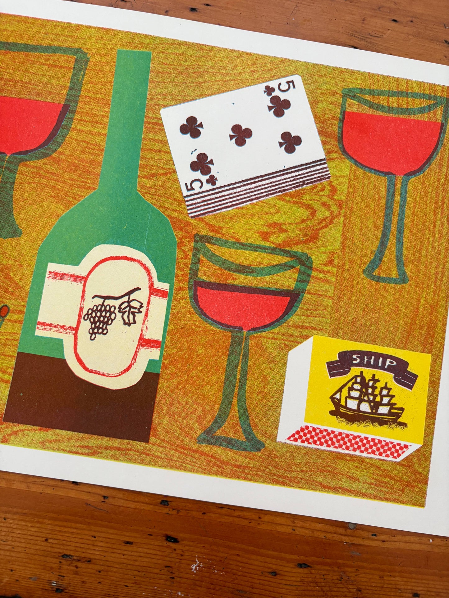 'Late Night Wine' Risograph Print