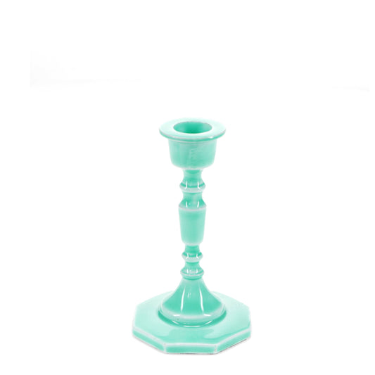 Enamel candlestick (13cm) - Aqua