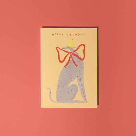 Happy Birthday Whippet Greeting Card