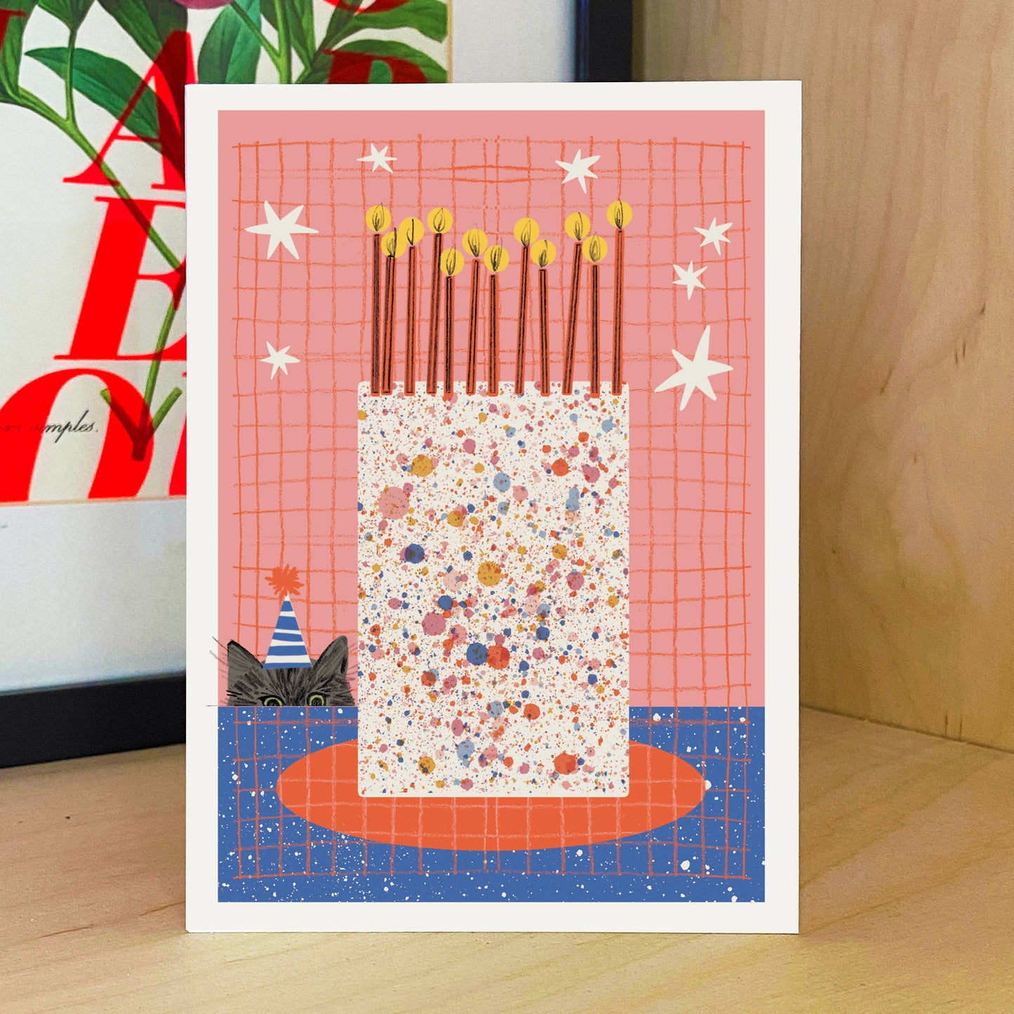 Cat & Cake Birthday Card