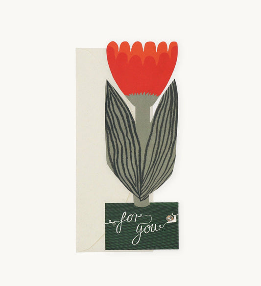 Red Tulip, For You Card Greeting Card