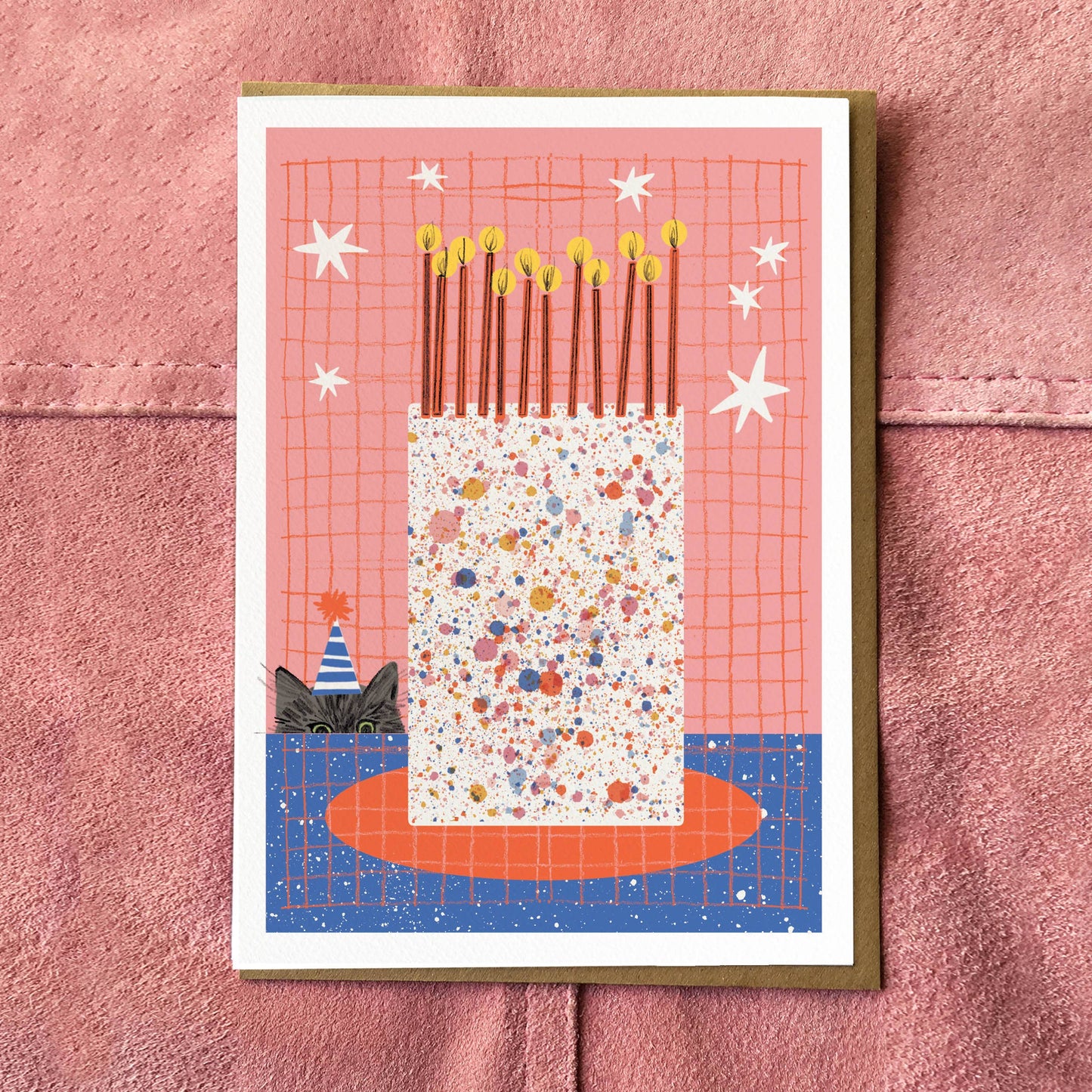 Cat & Cake Birthday Card