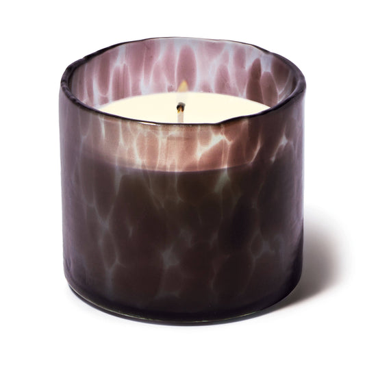 Paddywax Luxe Hand Blown Glass Candle - Plum - Linen & Orris