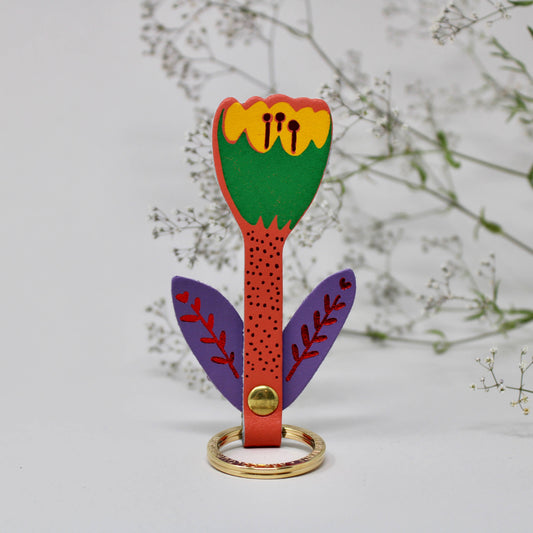 Tulip Flower Key Fob