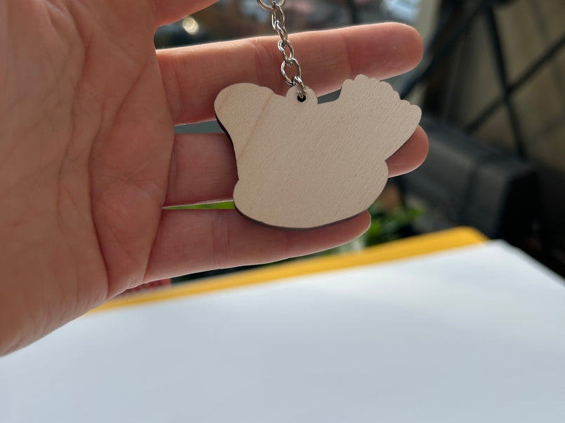 Pigeon Wooden Keychain