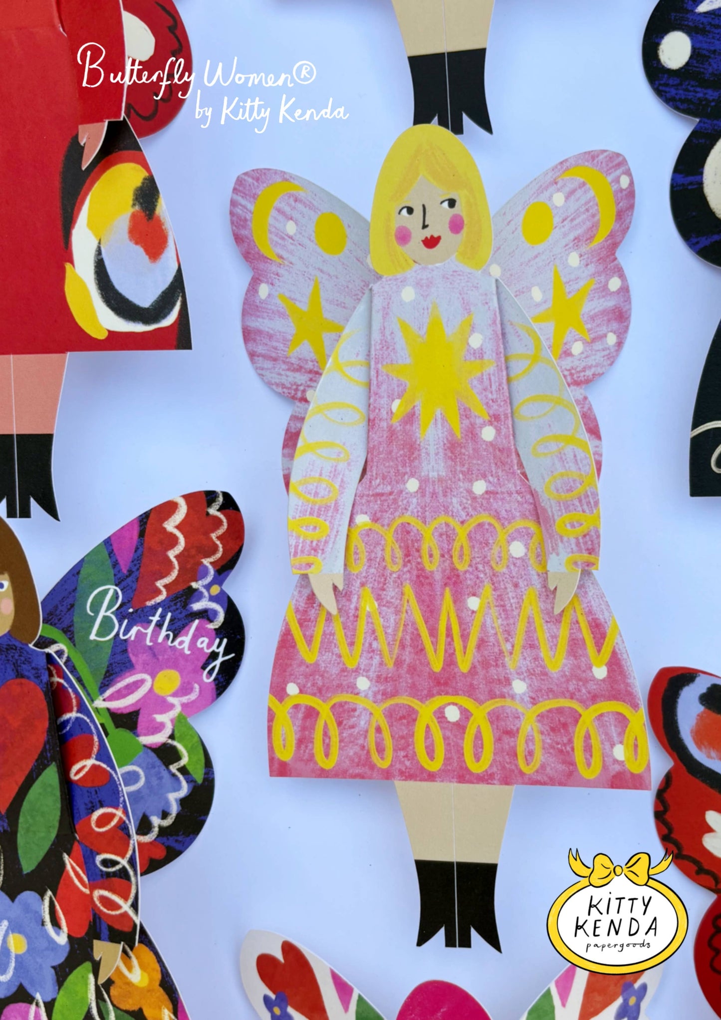 Stardust - Butterfly Woman Sitting Greeting Card
