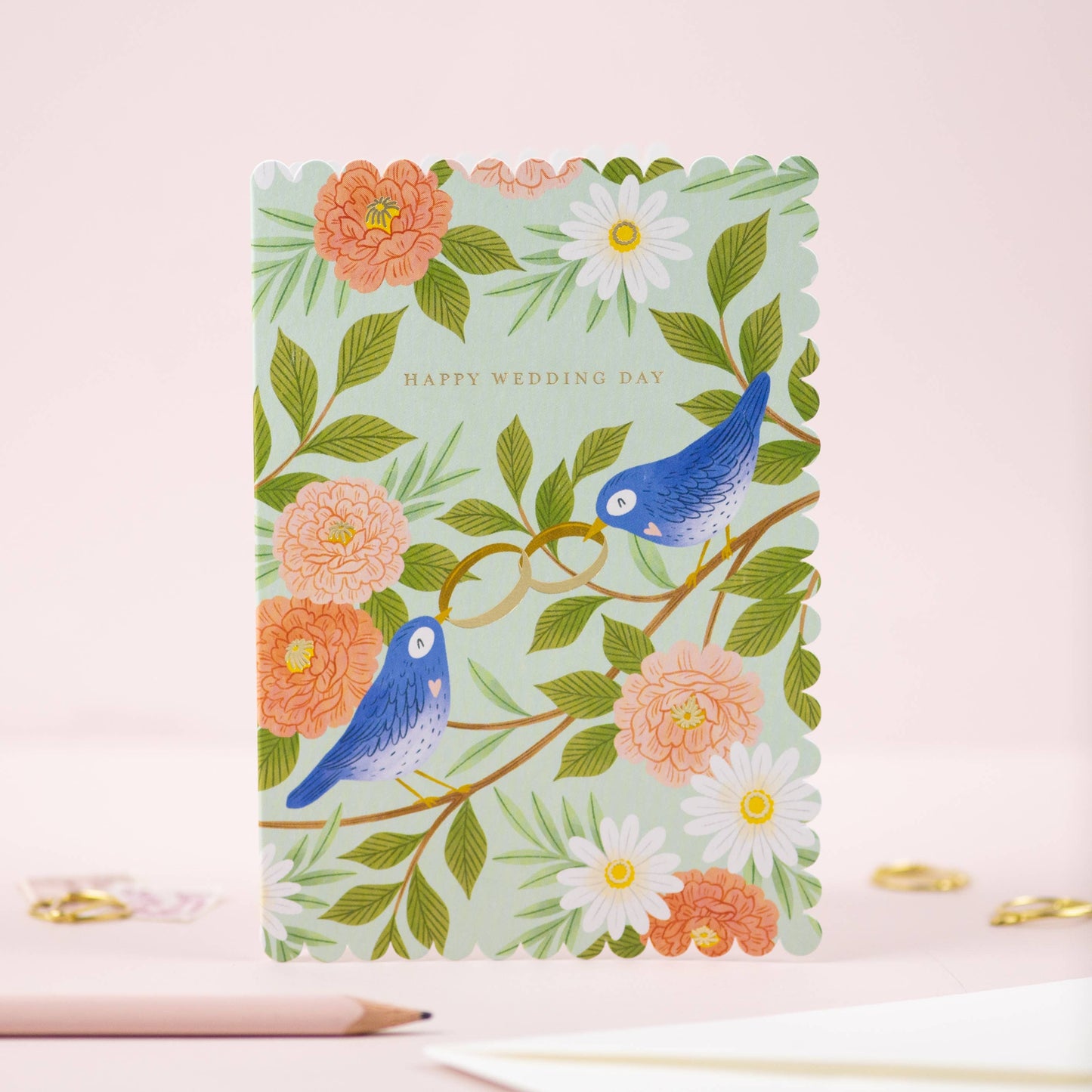 Happy Wedding Day Birds | Wedding Greeting Card | Congrats