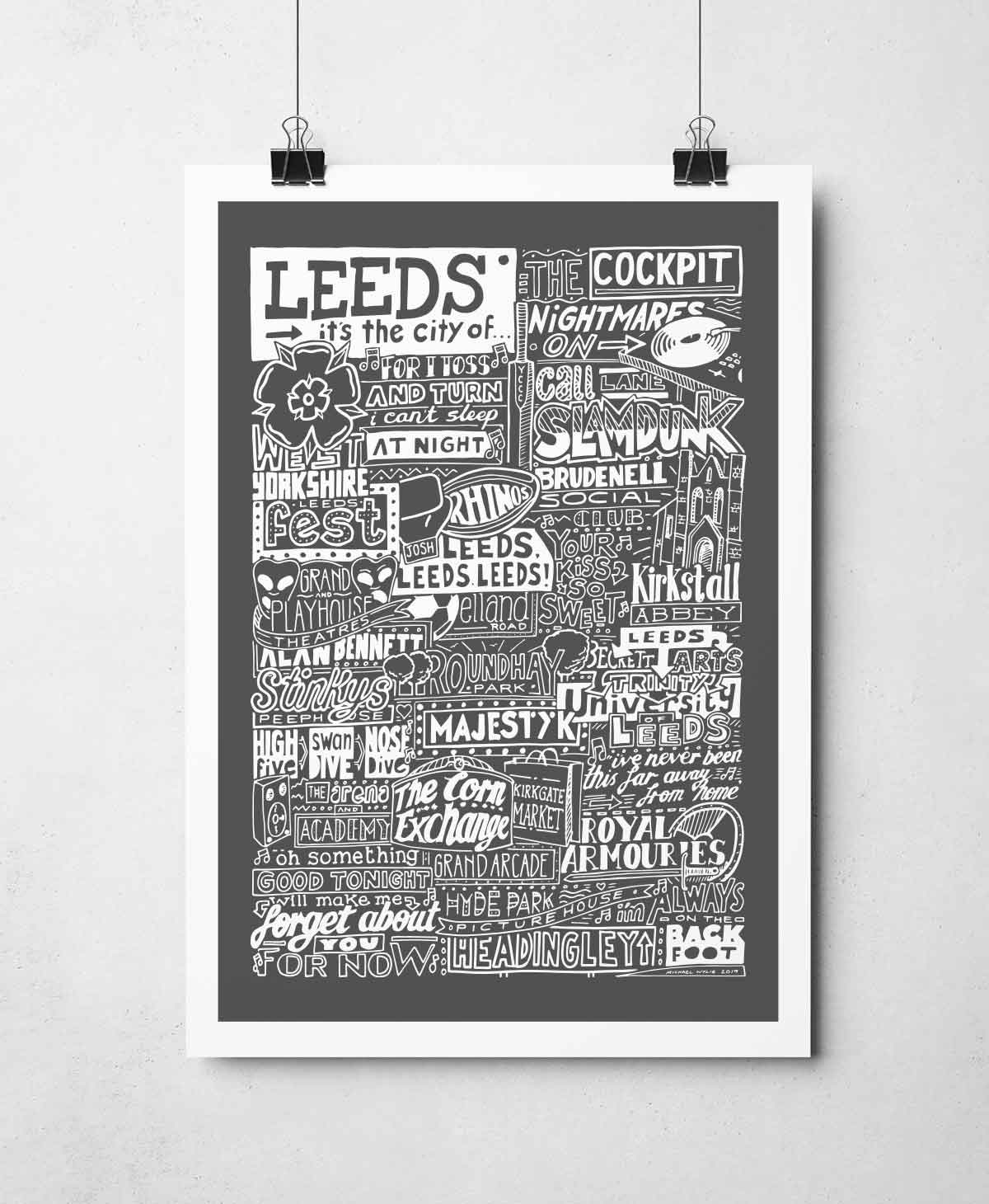 Leeds Landmarks It's The City Of Art Print