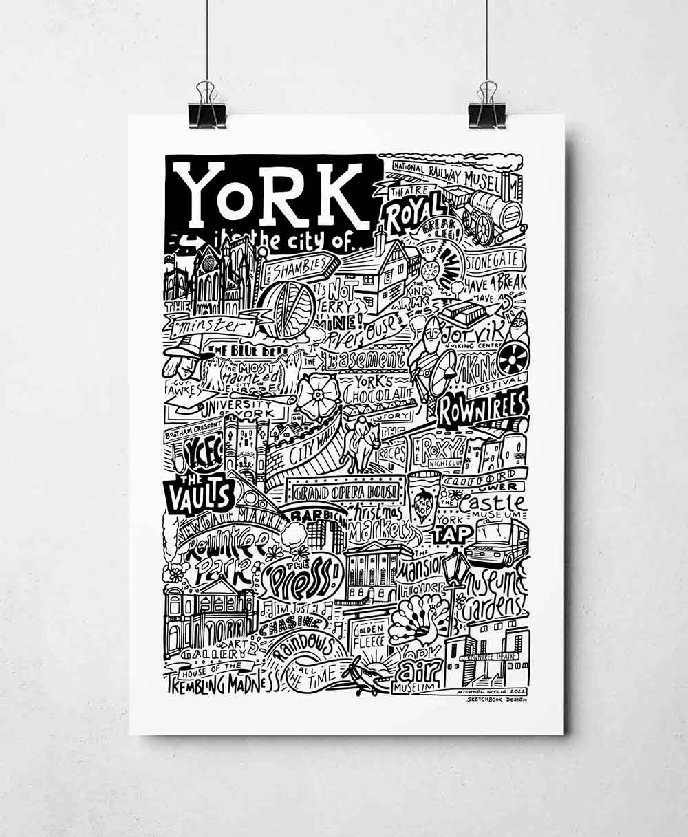 York Landmarks It's The City Of Art Print