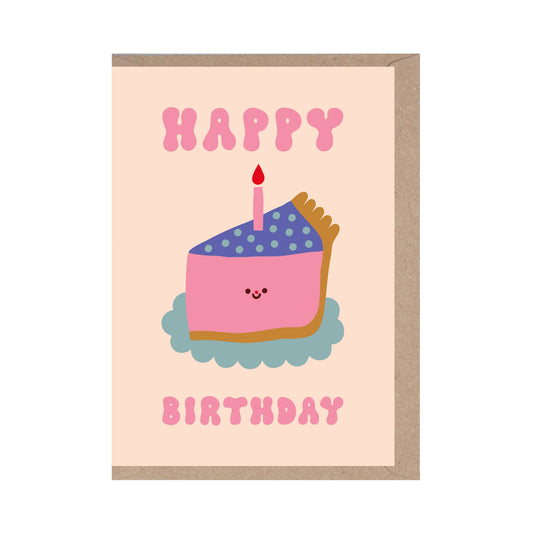 Happy Birthday Pink Cake Greeting Card