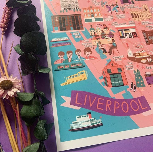 Liverpool Illustrated Map Print