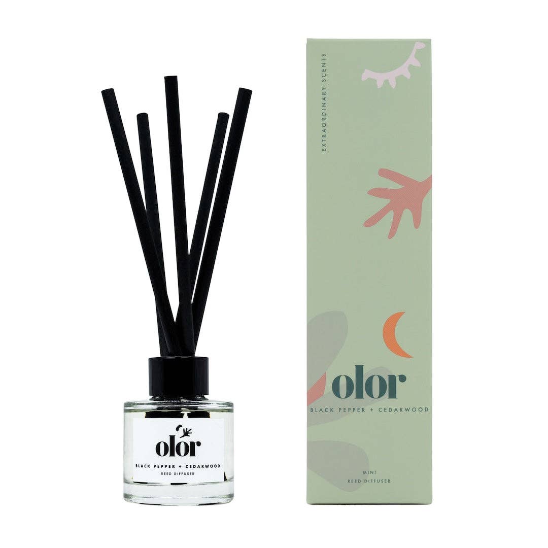 Black Pepper + Cedarwood Mini Reed Diffuser