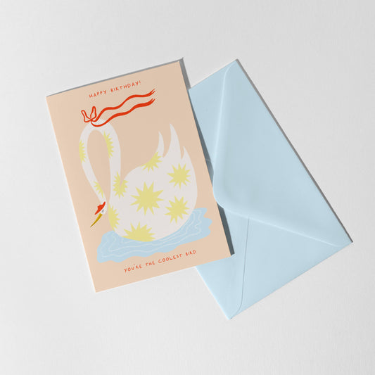 Cool Bird Birthday Card | Swan Card | Stylish Birthday Card
