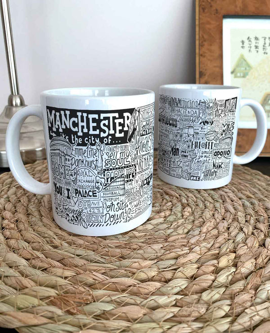 Manchester Landmarks Illustration Mug