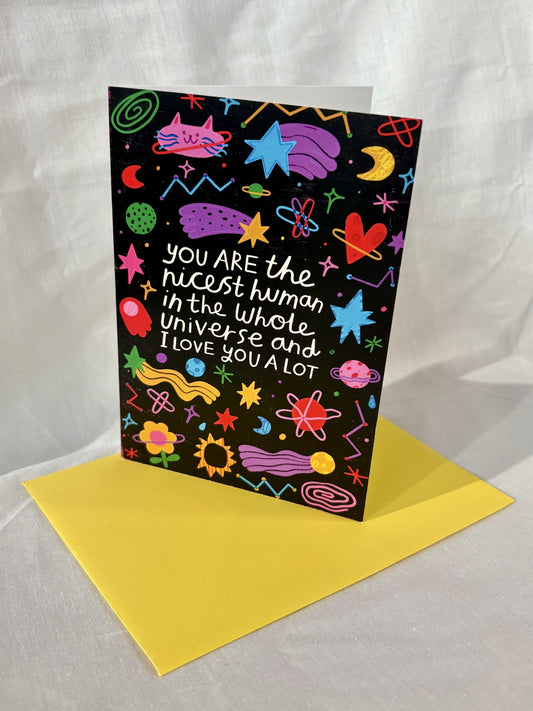 nicest Human In The Universe Greeting Card