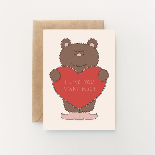I Like You Beary Much Valentine Card