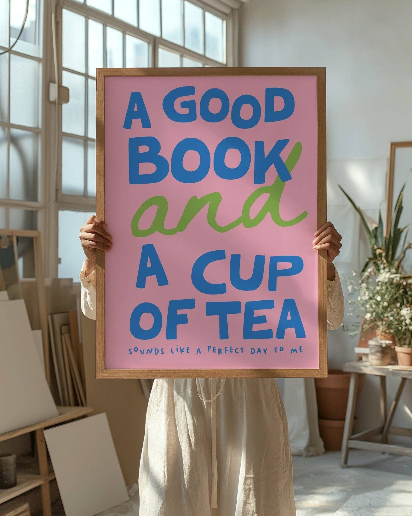 A Good Book & Cup of Tea Print
