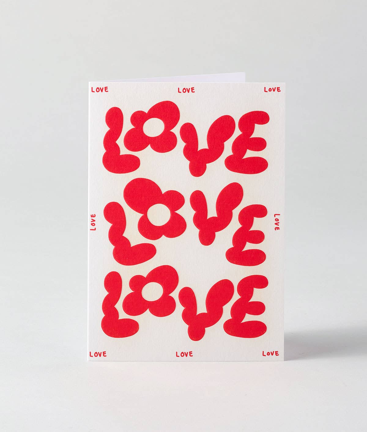 Love Love Love Embossed Greetings Card