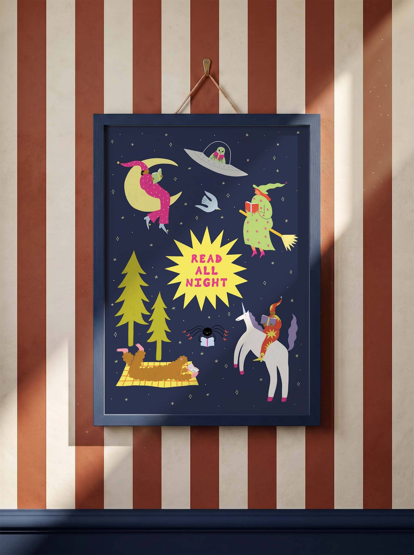 Read All Night Art Print