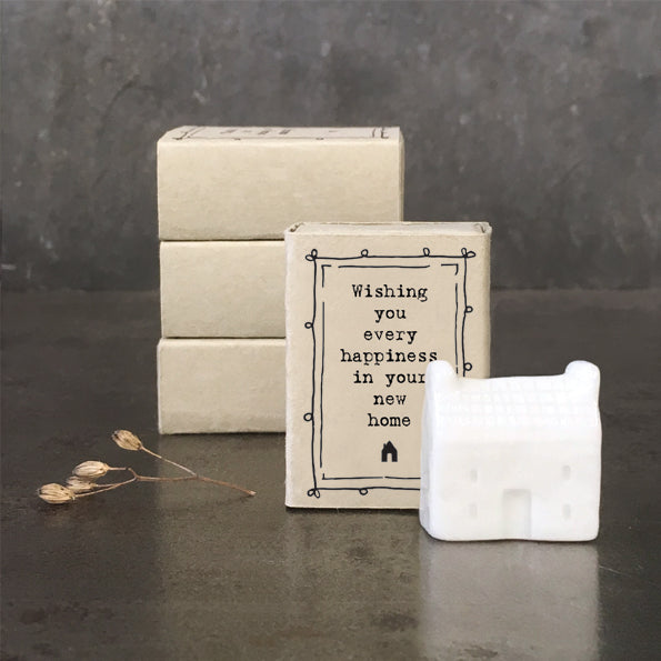 Happiness in Your New Home Porcelain House Matchbox by East Of India