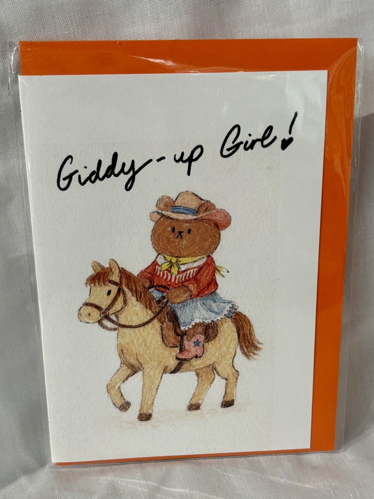 Giddy Up Girl Horse Greeting Card