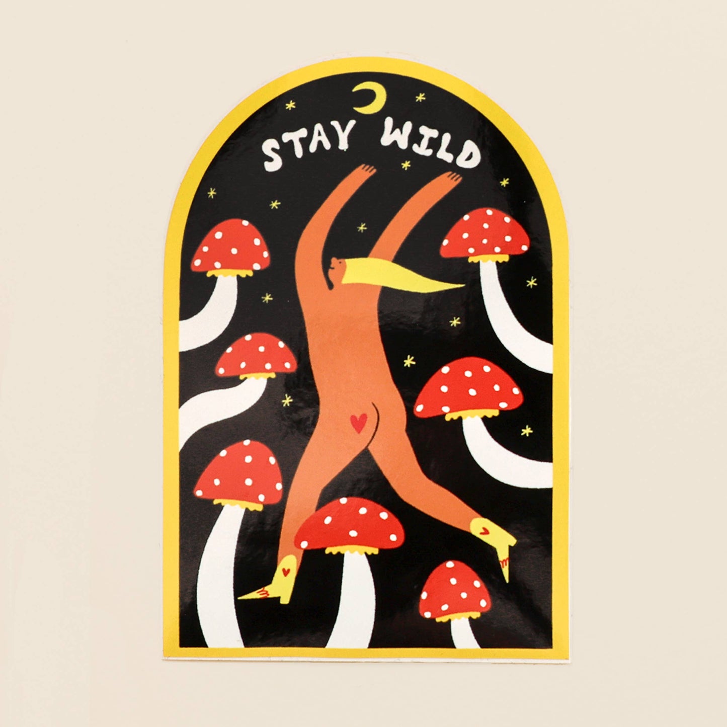 Stay Wild Mushroom Vinyl Sticker