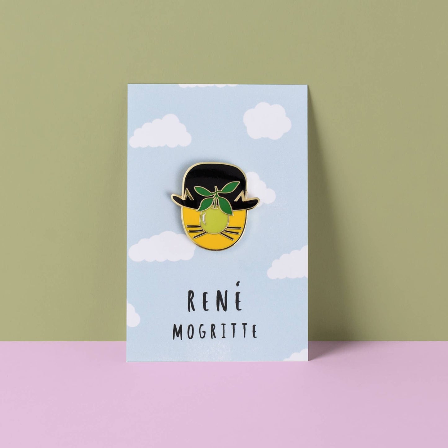 René Mogritte Cat Artist Enamel Pin