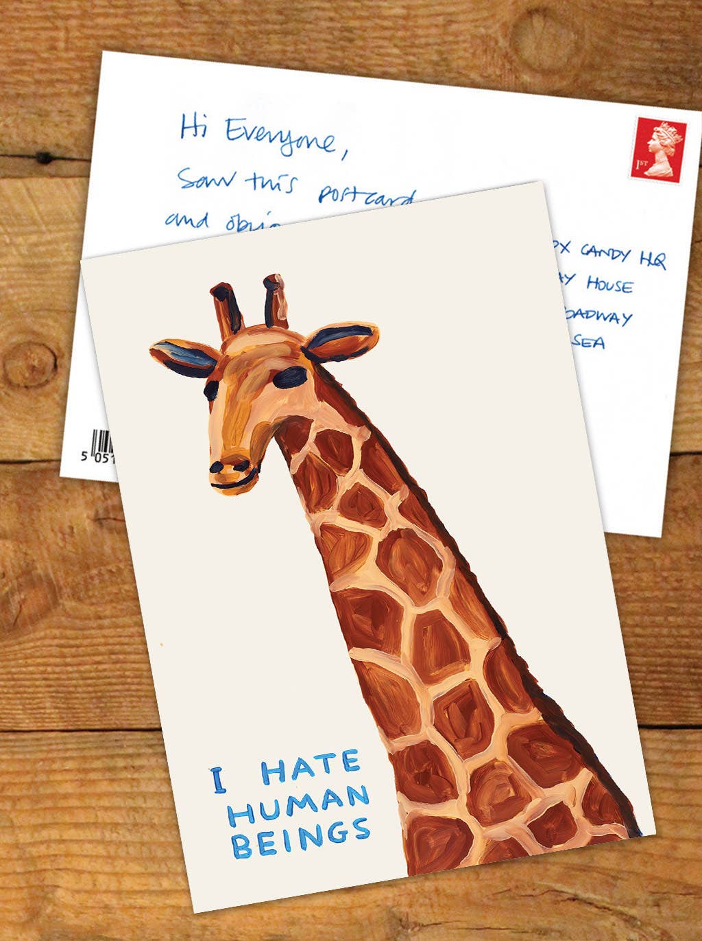 I Hate Human Beings - David Shrigley Postcard