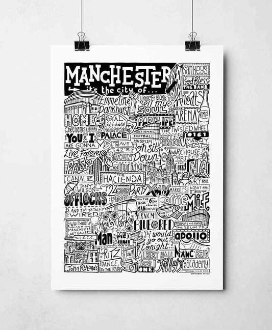 Manchester Landmarks It's The City Of Art Print