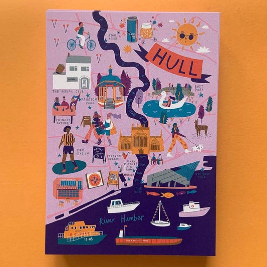 Hull Illustrated Map Print