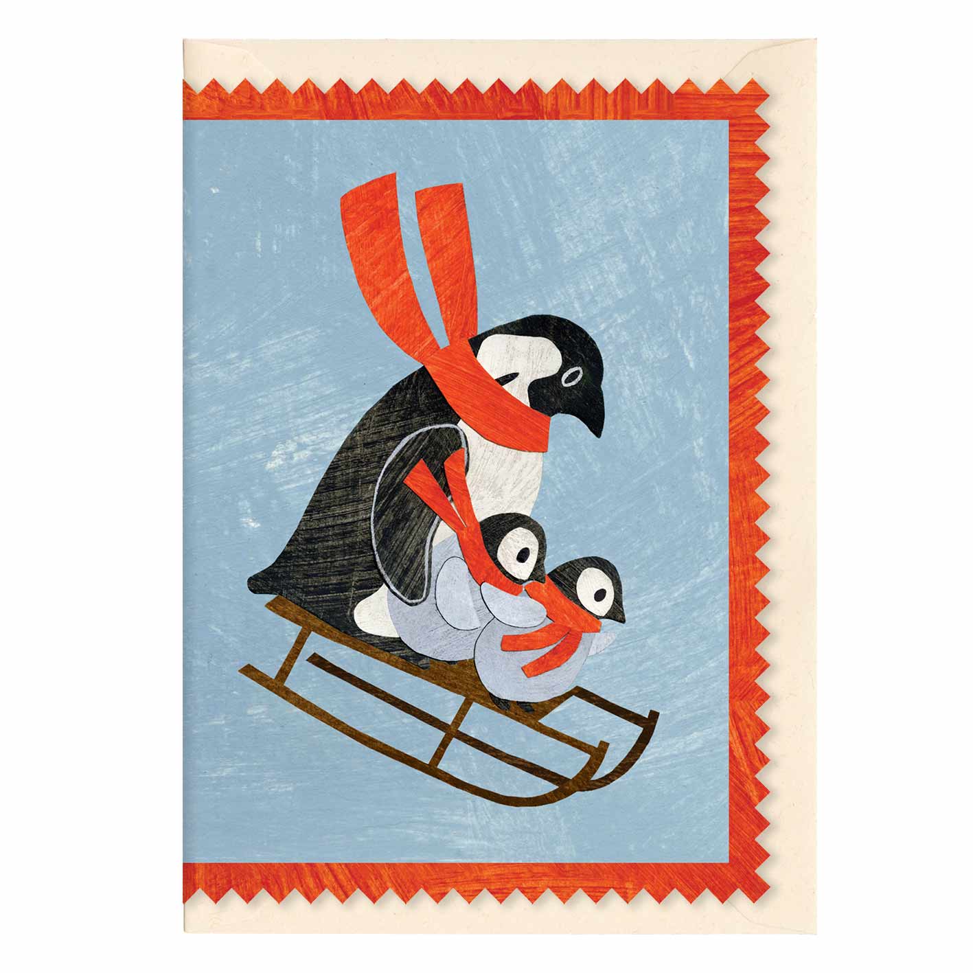 Penguin Family Shaped Christmas Card