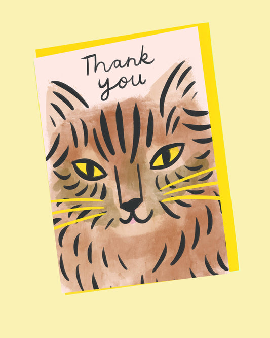 Tabby Cat Thank You Greeting Card