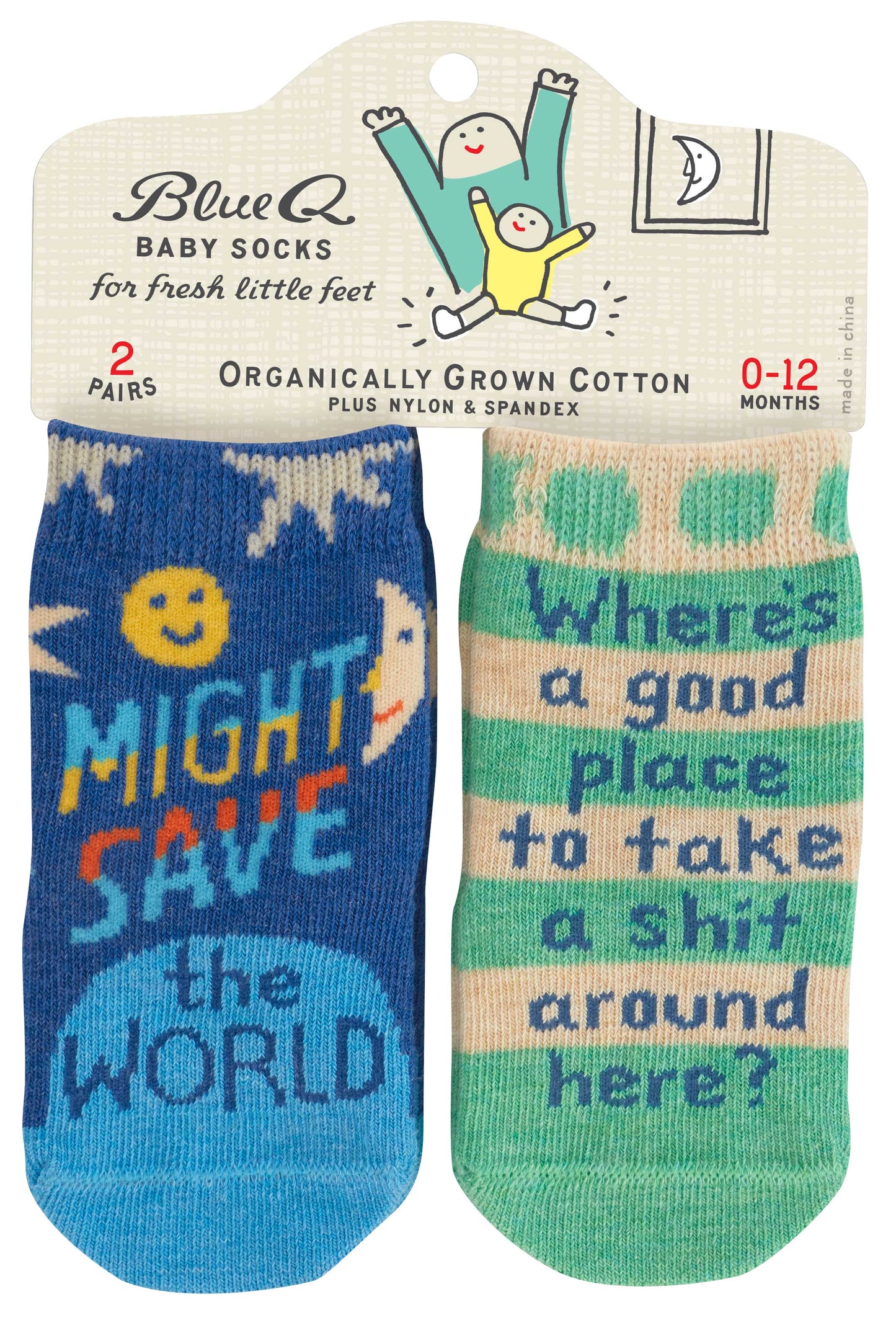 Save World/Take Shit Baby Socks