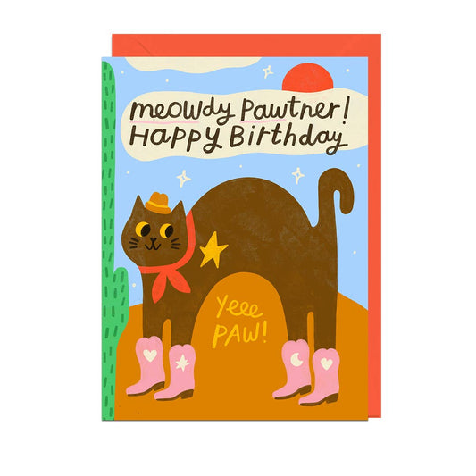 MEOWDY PAWTNER BIRTHDAY RED ENVELOPE Card