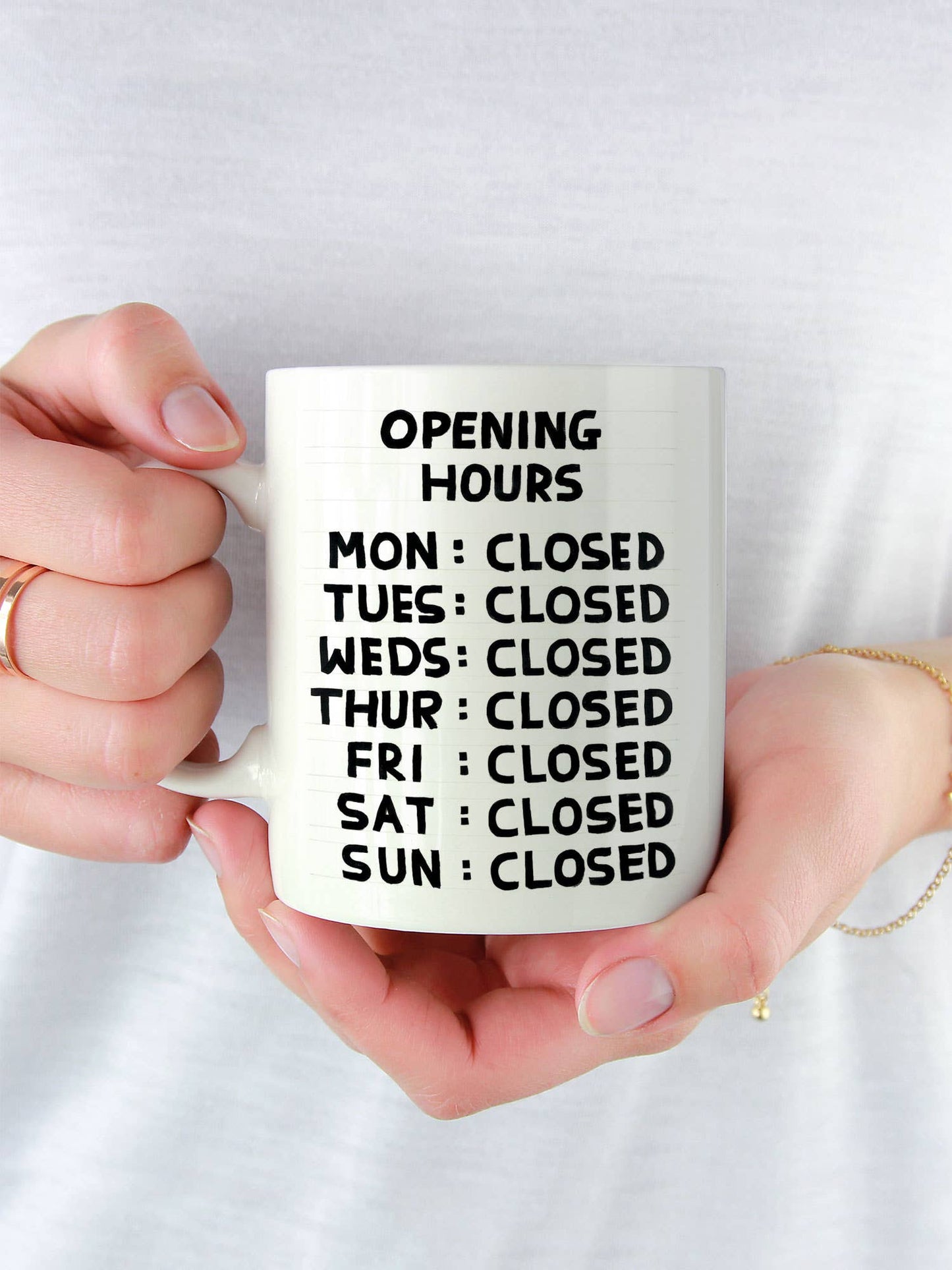 Opening Hours - David Shrigley Mug