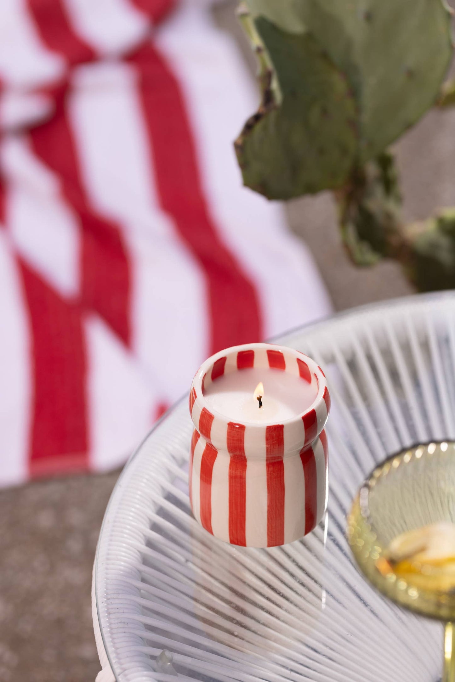 Cabana Red Ceramic Candle - Hibiscus Bay