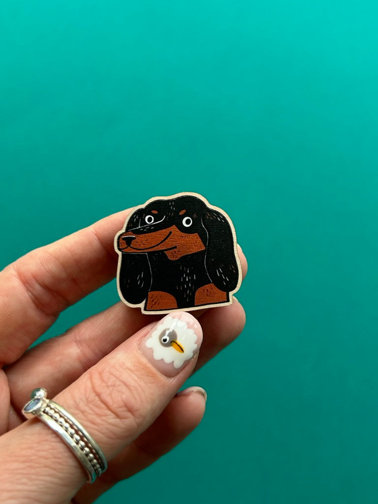 Wooden Dog Pins by Fernandes Makes