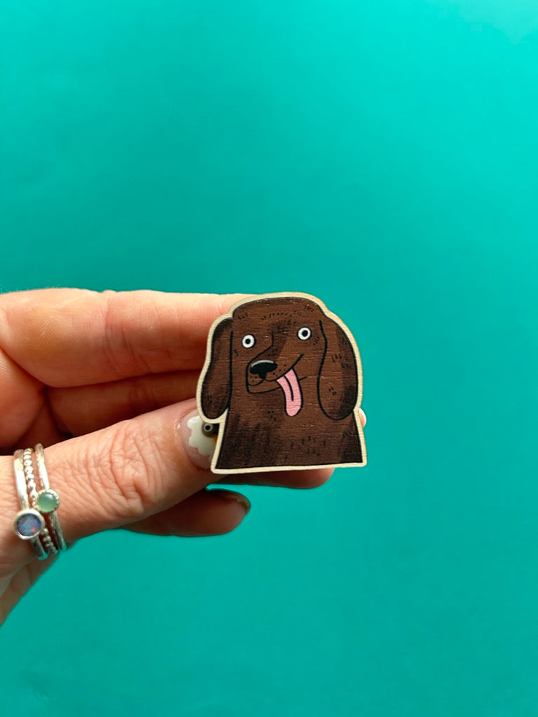 Wooden Dog Pins by Fernandes Makes