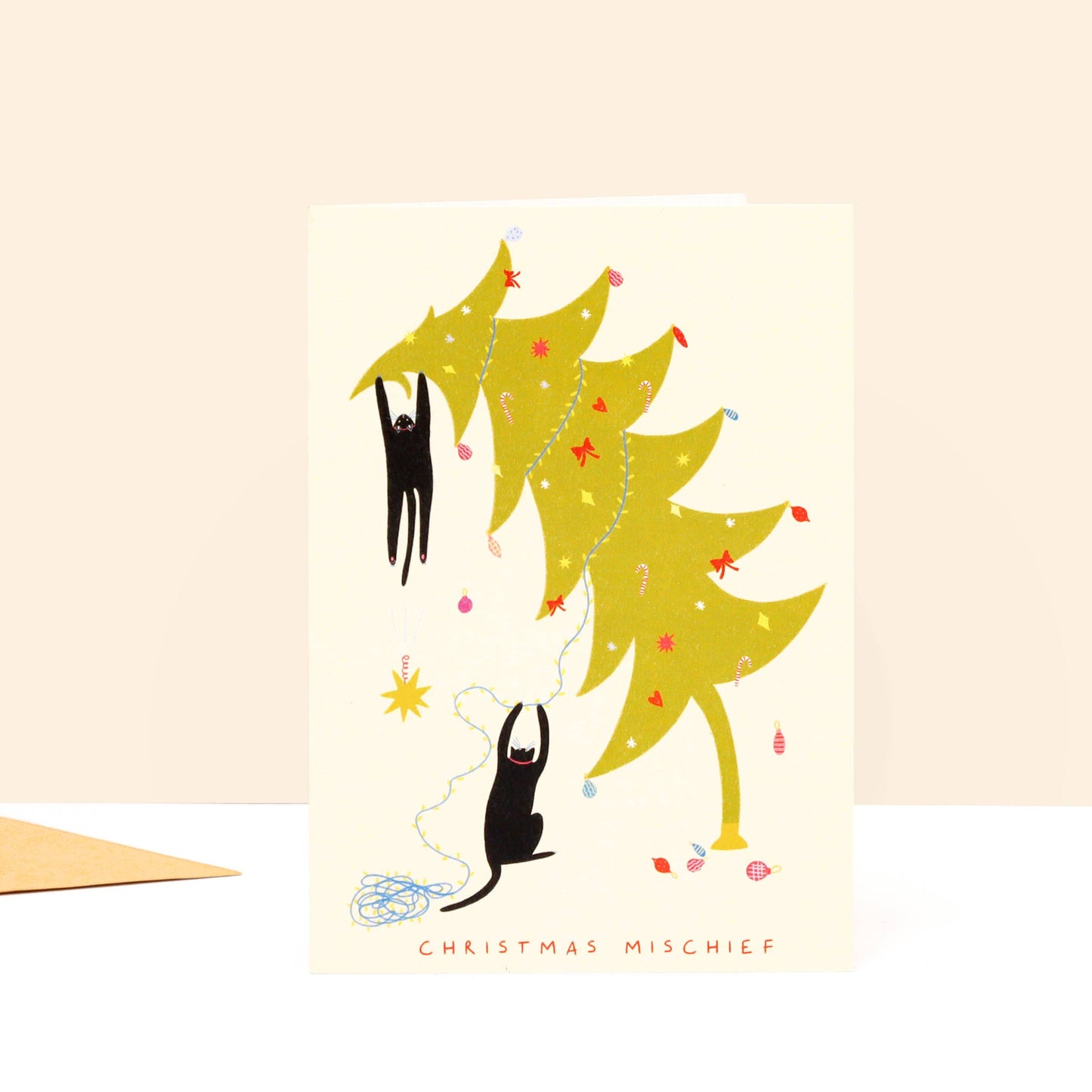Mischief Christmas Card | Funny | Cat Card | Christmas Tree