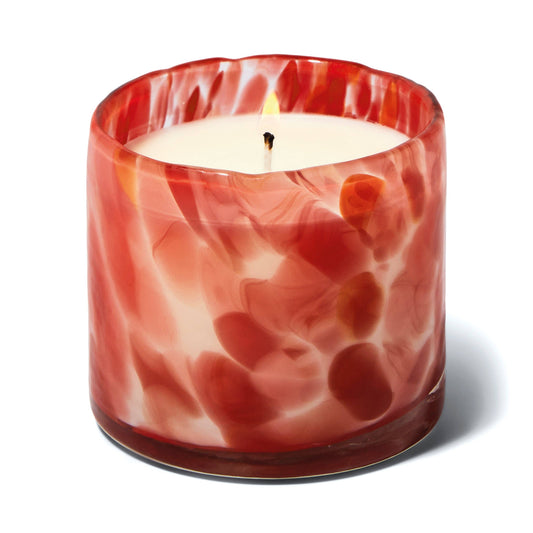 Luxe Hand Blown Blush Bubble Glass Candle (226g) - Saffron Rose