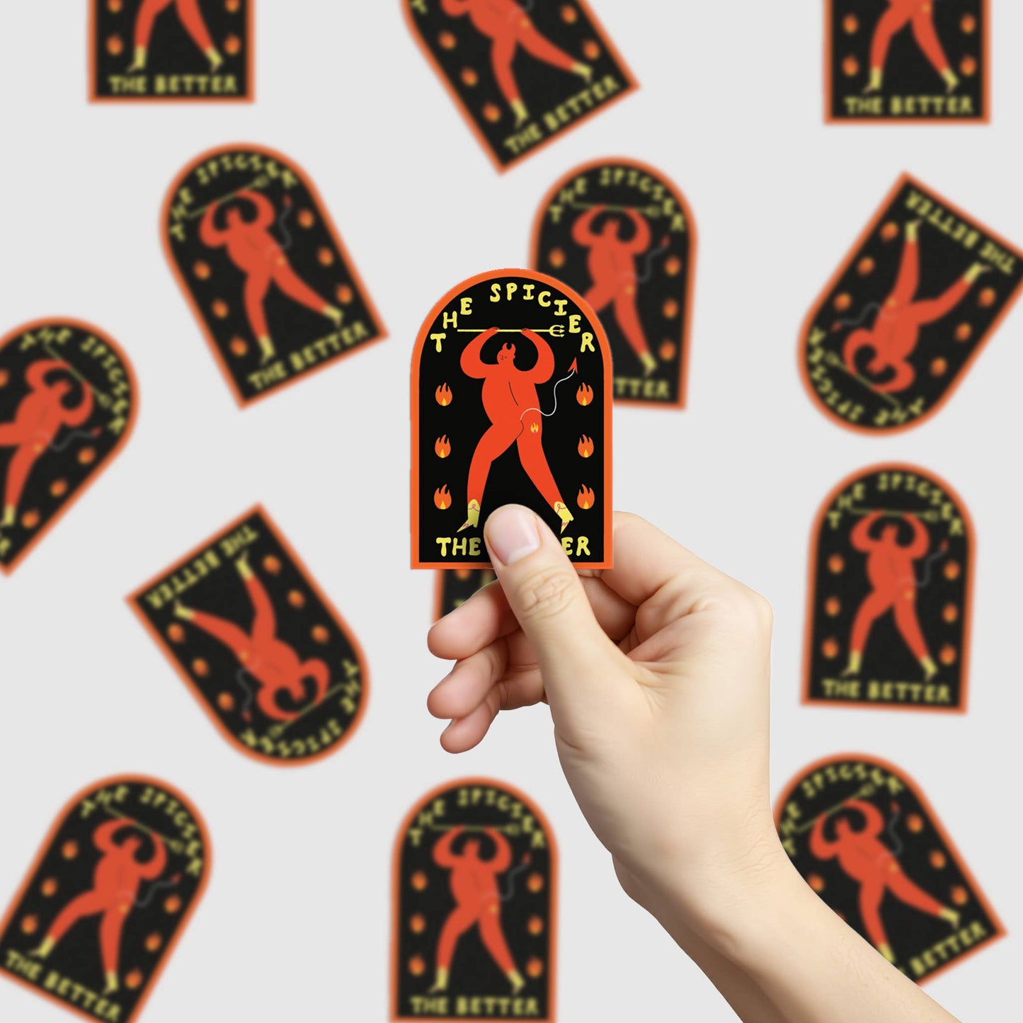 The Spicier The Better Sticker | Devil Vinyl Sticker