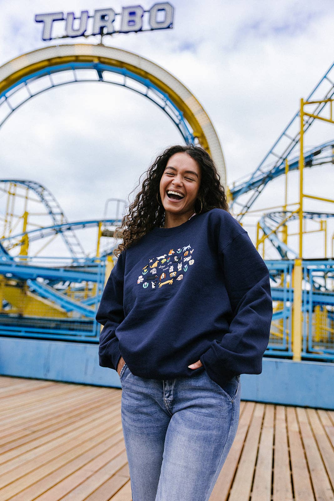 Dogs Are Cool Embroidered Sweatshirt