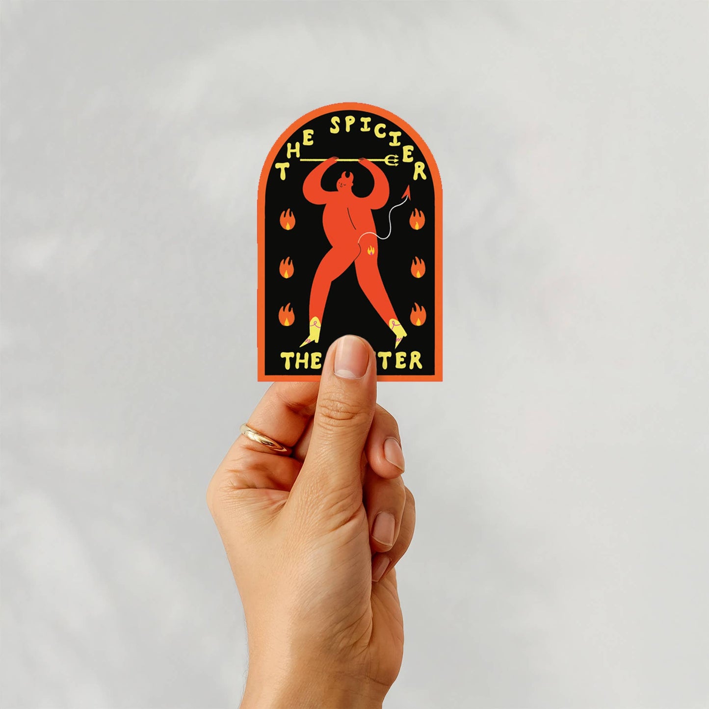 The Spicier The Better Sticker | Devil Vinyl Sticker
