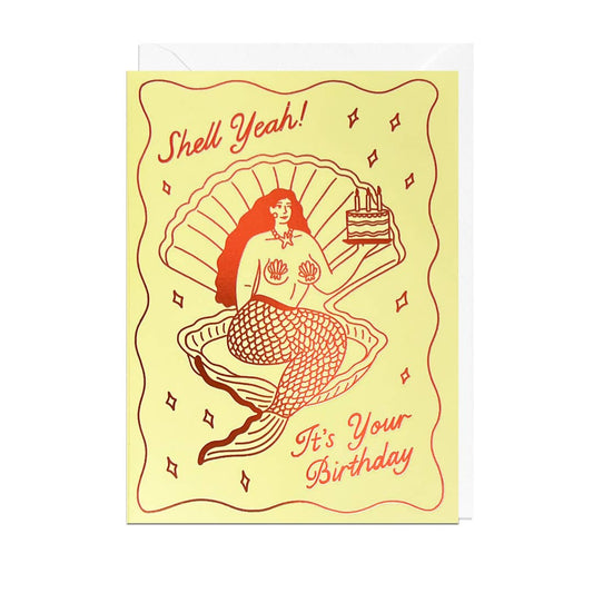 Shell Yeah Birthday Mermaid Greeting Card