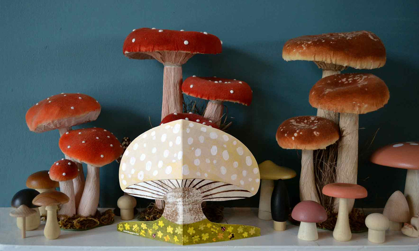 Spring Mushroom Shaped Greeting Card