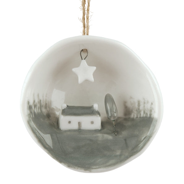 House Wishes Porcelain Christmas Bauble by East Of India