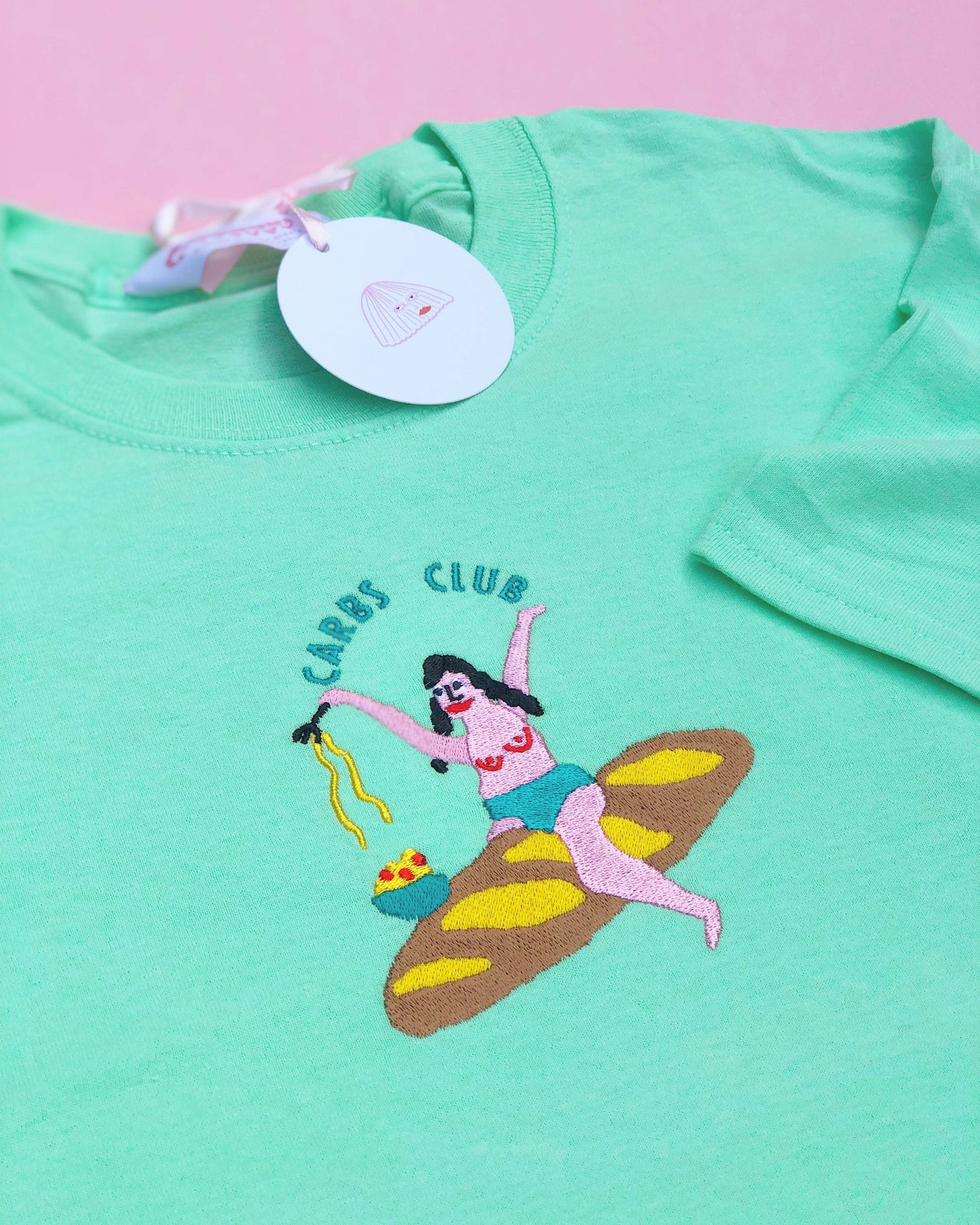 Carbs Club Embroidered T-Shirt by Limpet Store