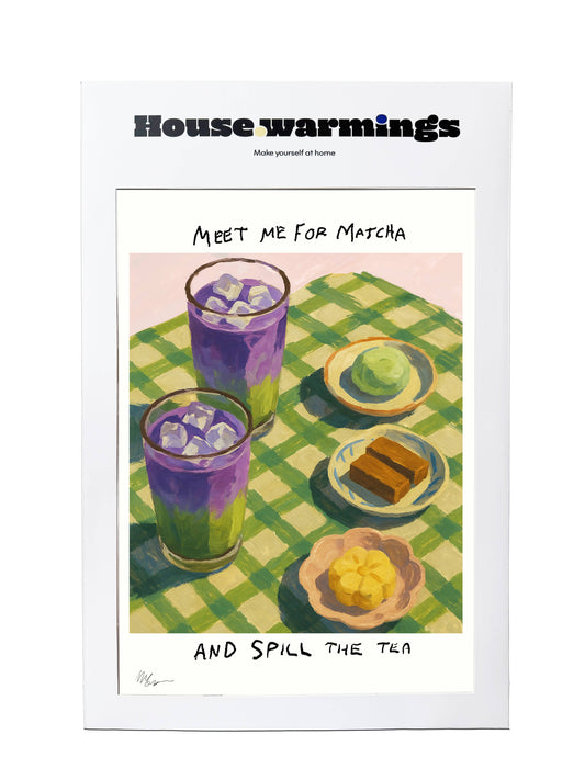 MEET ME FOR MATCHA Art Print - A3 Size