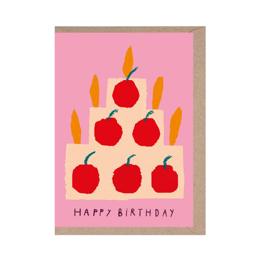 Happy Birthday Fruit Cake Greeting Card