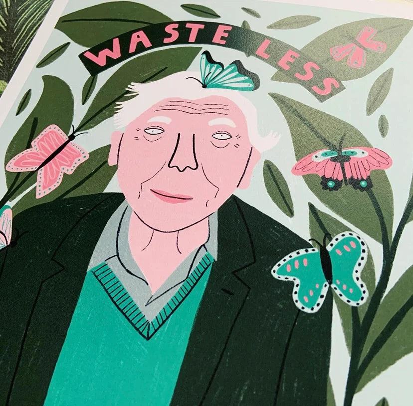 DAVID ATTENBOROUGH - A4 Art Print by Ellastrated